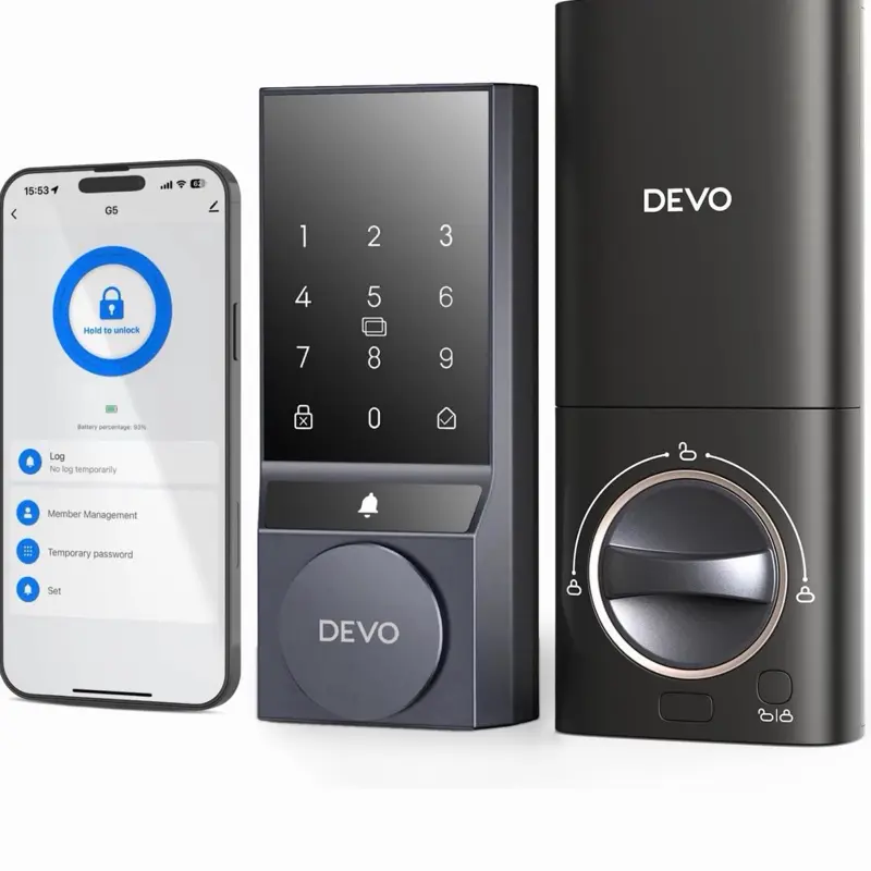 Devo G5 WiFi Smart Lock - Keyless Entry, Remote Access via Smartphone, Auto-Lock Feature for Home Security