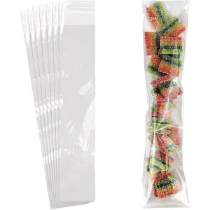 100 count Cellophane Bags, 2x8 Inches Self Sealing  Bags, Pretzels Individual Bags, Clear Cellophane Bags for Pretzel Rods Candies Snacks Cookies