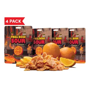 Final Boss Sour Oranges – Level 4 Drop | Real Fruit, Extreme Sour Powder | 1-Pack or 4-Pack