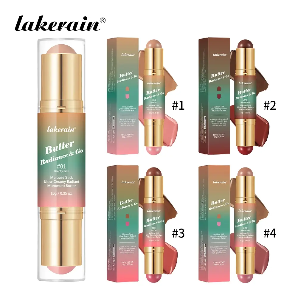 Butter Radiance Glow Stick, All-in-One Multi-Stick, High-Pigment Contour & Radiant Blush, Dual-Ended Creamy Butter for Face, Eyes & Lips, Silky Smooth Texture, Travel-Friendly Compact for On-the-Go Makeup, Topical Cosmetic, Beauty Cosmetics