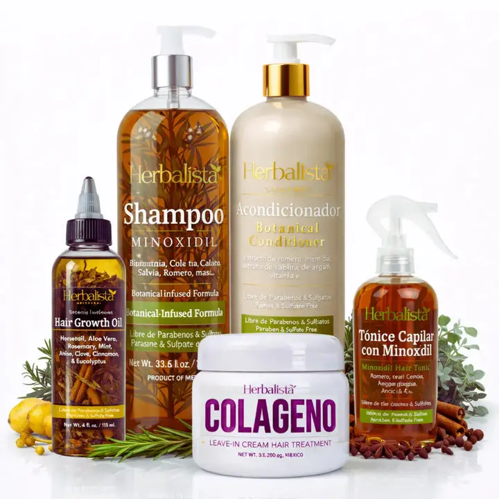 Herbalista Ultimate Minoxidil Hair Care Bundle - Shampoo 1Lt + Conditioner 1LT+ Hair Mask + Hair Tonic + Hair Oil