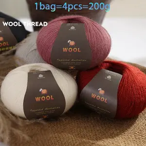Premium Wool Cashmere Yarn Thread, Medium Fine Knitting Skeins for DIY Sweater Scarf Crochet, High-Quality Handmade Craft Supplies
