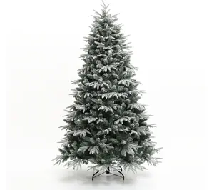 LuxenHome 7Ft Pre-Lit Flocked Fraser Fir Full Artificial Tree