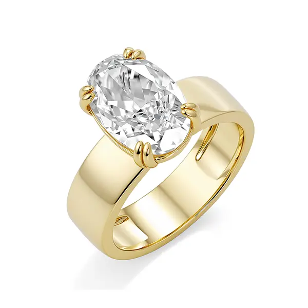 PYREIA 14K Gold Plated Oval Ring ,Your Perfect Everyday & Travel Ring,Promise Ring for Daily,Travel,Proposal,Wedding,Birthday,Anniversary