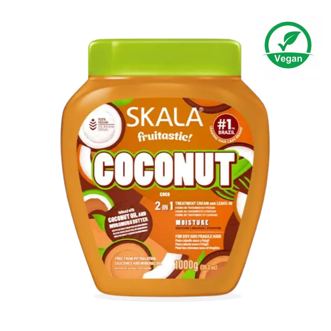 Skala Frutástica Coconut Curly Damaged Hair Hydrating & Anti-Frizz ABC Argan Oleo de Coco Shea Butter Cocoa Keratin Conditioner Haircare Shampoo Blend Cream Nourishing Restore
