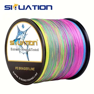 SIIUATION 300M-328yds tough and durable PE braided thread, brightly colored 4-strand thread, anti entanglement design, easy throwing, suitable for seawater and freshwater fishing, streamlined spool design, Fishing tackle, Outdoor Fishing Equipment
