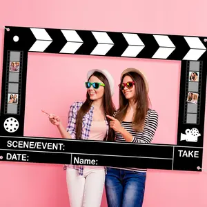 Movie Night Party Decorations Large Movie Night Photo Decorations, Theme Film Backdrop Decor Supplies, Party Background Decoration for Theater Film Themed Birthday Party Photo Backdrops