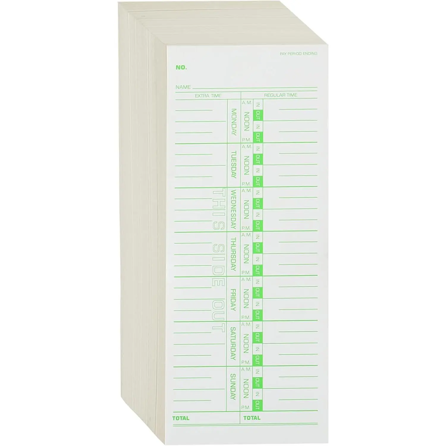 500 count Time Cards for Employees Weekly, 1 Sided Time Sheets, 3-1/2" x 9", Green 500 count Time Cards for Employees Weekly, 1 Sided Time Sheets, 3-1/2" x 9", Green