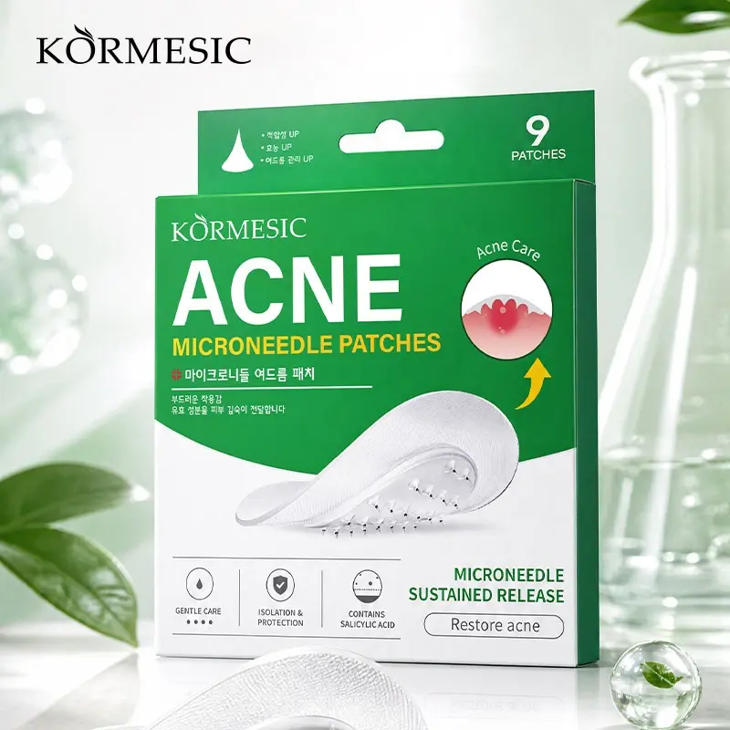 KORMESIC Acne Microneedle Patches - 9 Patches for Gentle Care & Sustained Release with Salicylic Acid to Restore Acne