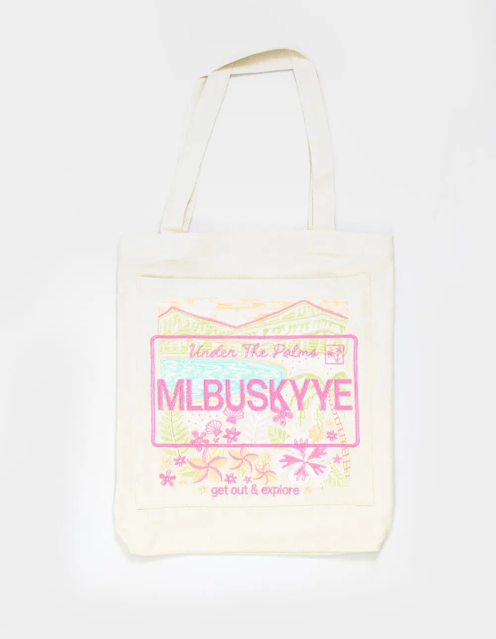 MALIBU SKYYE  Womens License Plate Tote Bag, Light Yellow