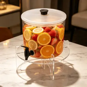 Transparent Acrylic Circular Fruit Barrel Display Rack Detachable Flat Bottomed Container Rack Suitable For Fruit Barrels Mini Beer Barrels Collectibles Desserts Multi Scene Dining Tables Party Decorations And Height Increasing Storage Display Racks