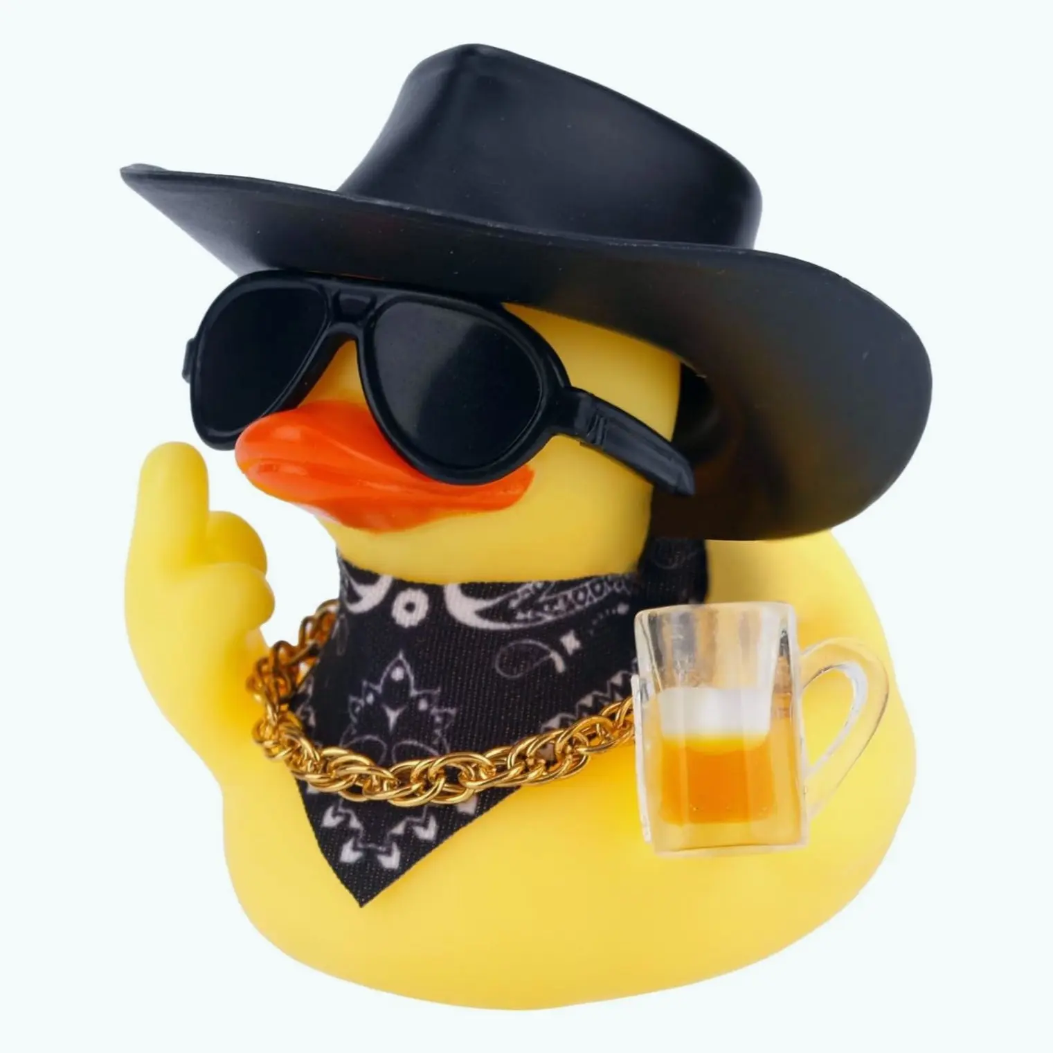 Cowboy Middle Finger Duck 5cm.Car duck interior Accessory.Jeep Ducks Quirky Decor Decoration