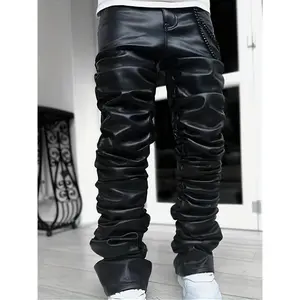 Men's Casual Leather  Long  Selection pants