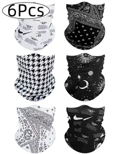 6Pcs/1Pcs Set Ear-Hole Scarf/turban Mask, Outdoor Sun Protection Neck Gaiter, Unisex Ski Face Cover, Multiple Color Options, Versatile Use