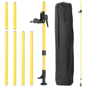 Max4.2M Telescopic Pole for Line Leveler Aluminum Alloy Adjustable Lift Extend Bracket Holder Stand for 1/4''& 5/8'' Laser Level