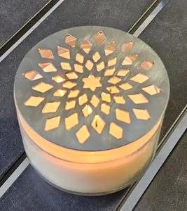 Starburst Candle Topper – Metal Jar Candle Lid Cover, Decorative Candle Accessory