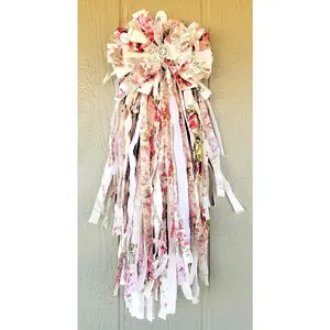 Shabby Chic Roses Spring Rag Bow