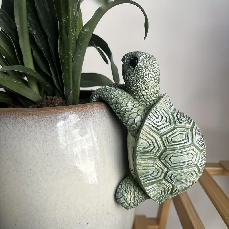 Fantastic cartoon turtle resin Decorative hanging flowerpot-very suitable for indoor/outdoor decoration of living room, bedroom and TV cabinet-very suitable for Christmas, Easter, graduation ceremony and Valentine's Day-no electricity, turtle decoration.