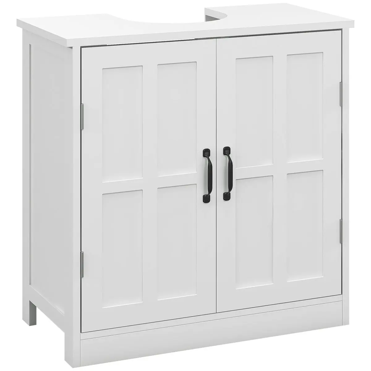 212 Main 834-574V80WT kleankin Bathroom Sink Cabinet, Pedestal Sink Cabinet with Double Doors & Adjustable Shelf, White