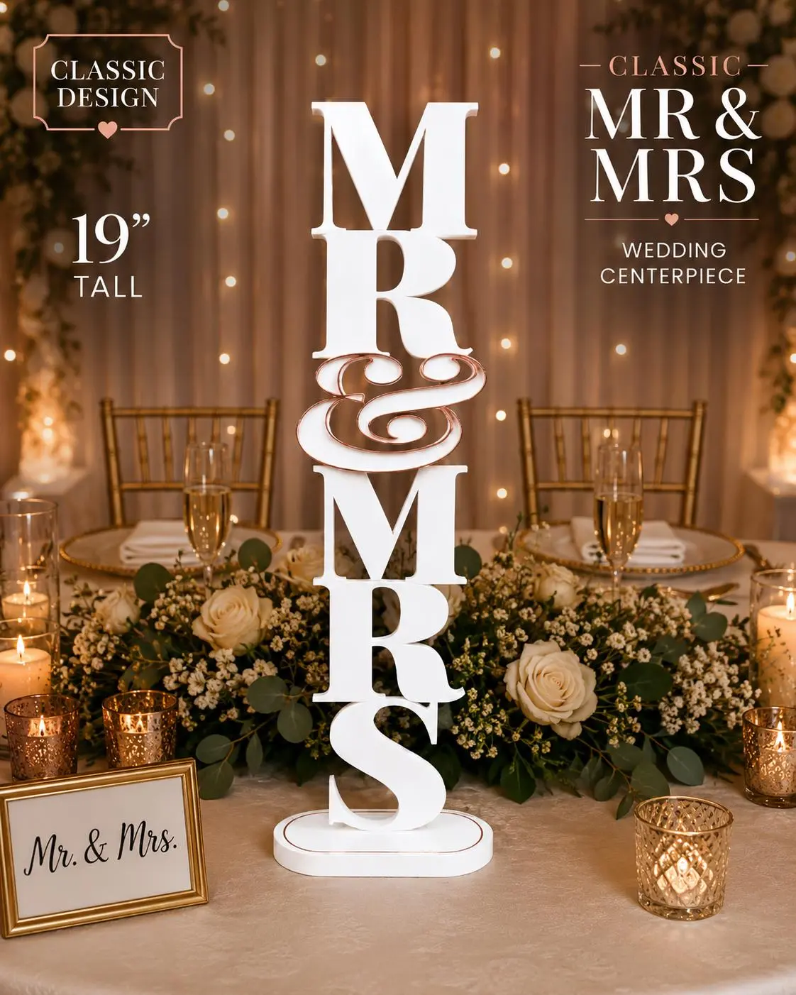 Mr. & Mrs. Wedding Centerpiece