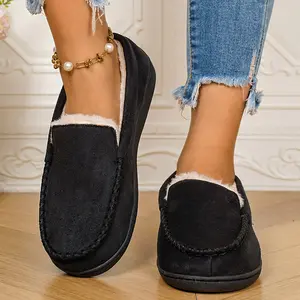 Women's Loafers Fleece-Lined Slippers Warm Cozy Indoor Outdoor Winter Shoes