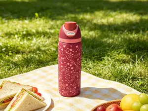 Owala FreeSip 32oz Insulated Water Bottle Special Edition Floral Heart Red 24hr Cold Leak