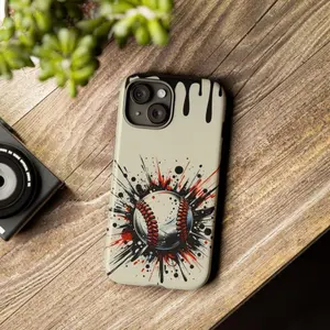 For IPhone 17 Case, Baseball Splatter Art Design, Dual Layer Protective Cover Gift for Baseball Player and Baseball Mom
