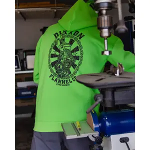 Black Hammersnake Pullover Hoodie - Safety Green