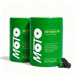 2xMOTO Metabolism Vitamin Capsules I 60 Vegetarian Capsules I Contains Green Tea Extract + Vitamin B12