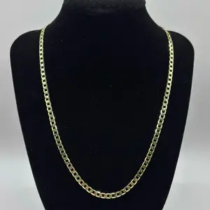 Cadena de eslabón cubano en oro laminado, 14k