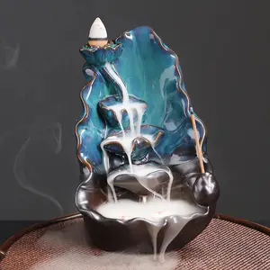 Ceramic Lotus Incense Burner, Creative Incense Holder, Home Decoration Craft, without Incense, Home Fragrance Holder, Scented Home Fragrance for Living Room Bedroom, Scent
