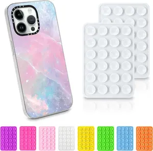 Silicone Suction Phone Case Adhesive Mount - Hands-Free, Strong Grip Holder for Selfies and Videos, Non-Slip Sticky Phone Grip for iPhone and Android 2.25" x 3.25"