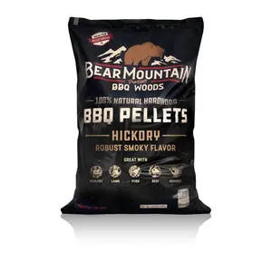 212 MAIN Natural Low-Moisture Hickory BBQ Pellets, 20lb Robust Smoky Hardwood Pellets for Home & Festive Party Use