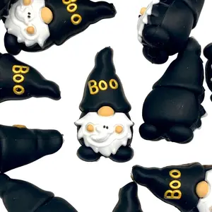 1pc Happy Boo Day 3D Silicone Focal Beads - Scary Gnome with Ghost Beading Accessories