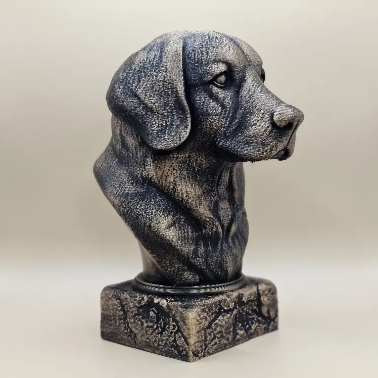 Golden Retriever 3d Printed Statue Bust Hand Painted Statue 6 Inches Tall for Pet Lovers Decor