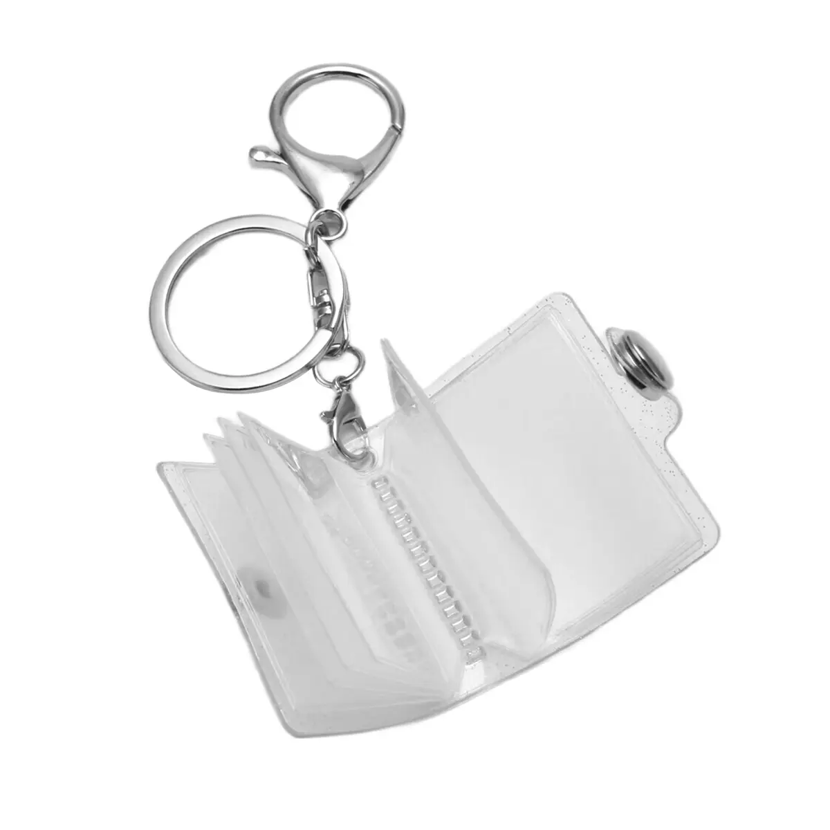 Transparent Plastic Compact Durable Mini Photo Album Keychain - 8 Pages, 3.5x4.5 cm, Space for Up to 16 Photos, Customizable DIY Gift for Boyfriend (Valentine's Day, Birthday)