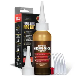 Dark Brown CA Glue Pro Kit (2 oz) -  Knot-Filler Medium-Thick Cyanoacrylate Super Glue - for Woodworking, Woodturning, Carpentry, Void Filling, Crack & Guitar Repair