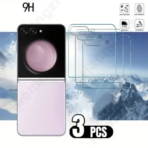 3 Pack Samsung Z Flip 7 Screen Protector Tempered Glass HD Clear Full Screen Coverage No Bubble 9H Hardness Anti Scratch Shatterproof Anti Fingerprint Seamless Fit for Phone Protection