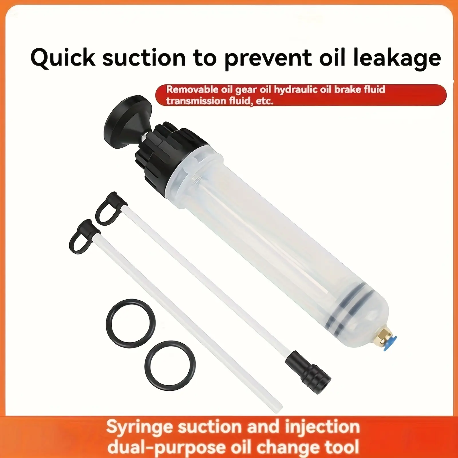 summerwins Dual-Purpose Syringe Insulated Oil Change Tool with Suction-and-Injection Nozzle for Car Maintenance (Water, Oil Applications)
