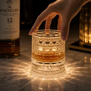Luxury 360° Rotating Whiskey Glass, Luxury Crystal Spinning Whiskey Tumbler, Star-Cut Glass Cup for Bourbon, Scotch, Cocktails & Wine, Unique Home Bar Gift.