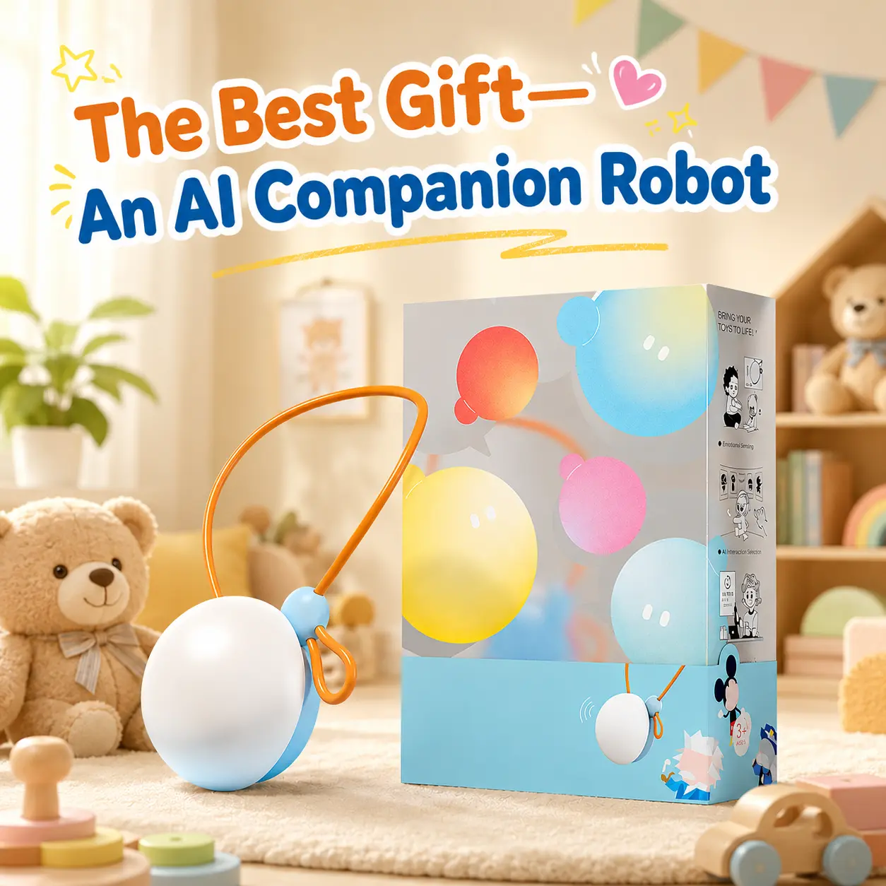 Haivivi BubblePal AI Voice Device for Kids,  AI Smart Toy, Smart Interactive Gadget Turns Any Plush Toy into Talking Friend, Screen-Free Companion, Voice-Activated Interactive Device with 12+ Personalities, Conversation Memory, Best Gift For Kids