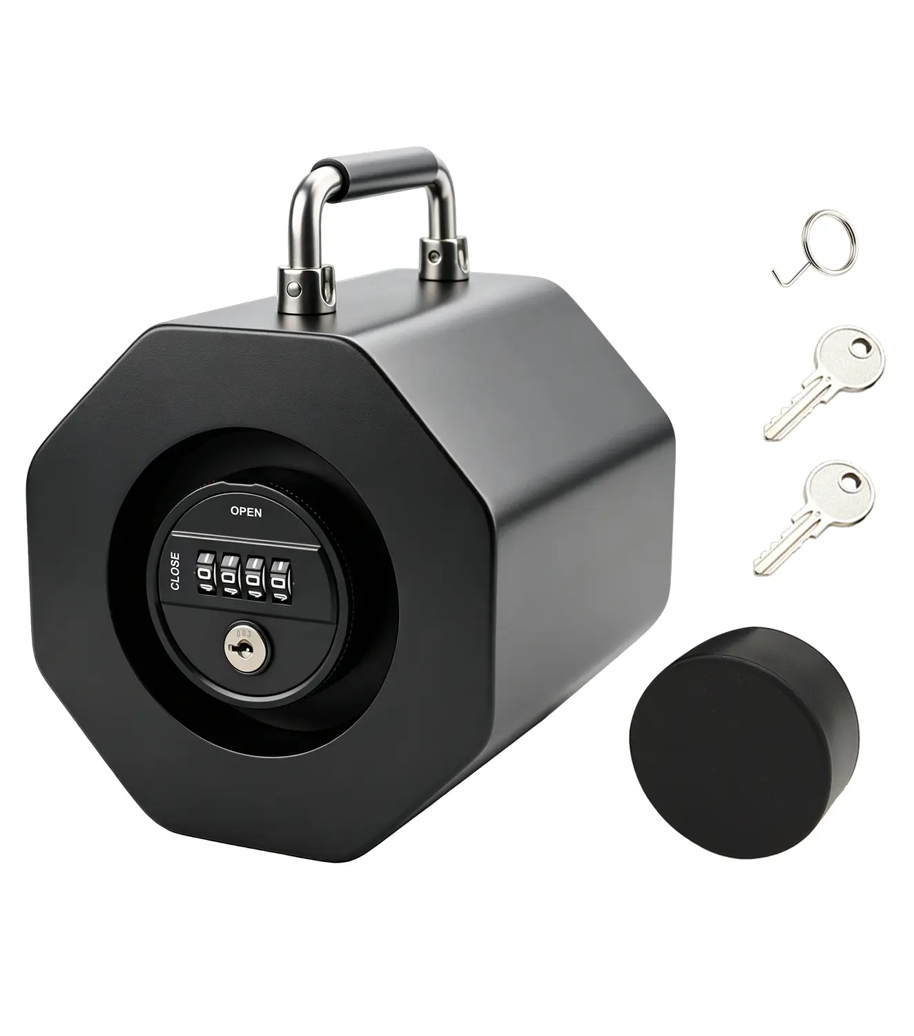 Heavy Duty Steel Anti-Theft Trailer Hitch Lock - 2 5/16 in, 4-Digit Combination, with Handle & Keys, Secure Lock for RV, Boat, Camper