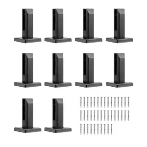 VEVOR Glass Clamp, 10 PCS Square Glass Railing Bracket for 0.31 -0.47 Tempered Glass, 304 Stainless Steel Glass Mounting Clamp, 0.12 Thick Glass Shelf Bracket for Balcony, Garden, Deck, Stair