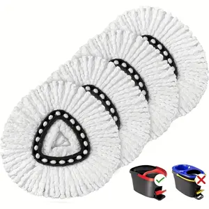 4 Pack Spin Mop Head Replacement Microfiber Refills, Reusable 360 Degree Easy Wring Out, Floor Cleaning Home Maintenance Compatible