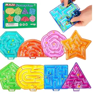 Squishy Toys Sensory Fidget Toys for Kids: 8 Pack Maze Sensory Toys for Autism - Fidget Toys with Filled Goo for Calming Down Classroom Travel ClassroomStockingStuffersTikTokShopApril Stock-Up Sale Stress Relief Decoration Relaxation Stick