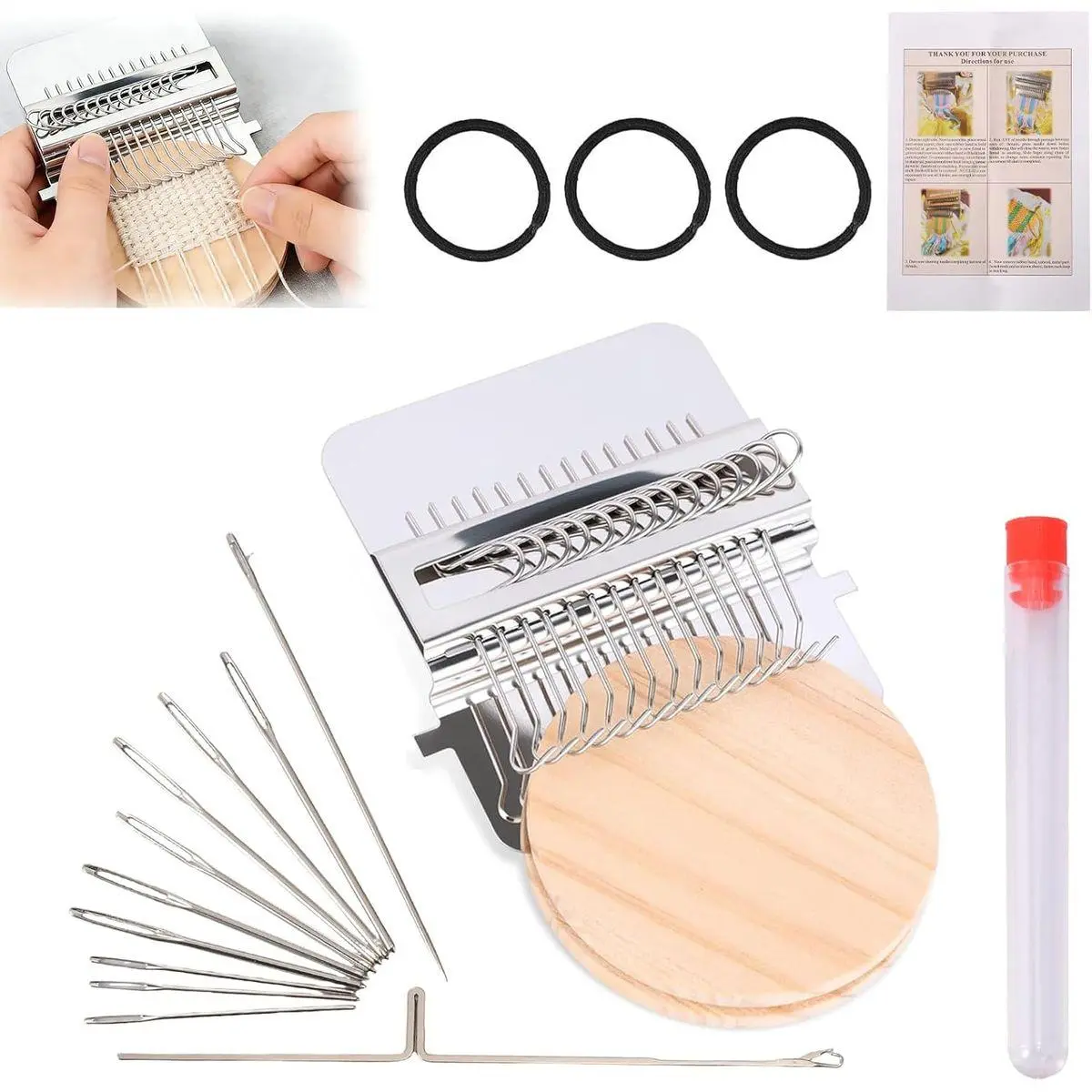 Knit Patch Kit, New Knit Patch 2.0 Kit, Portable Mini Loom Kit for Clothes Mending, Stainless Steel Weaving Tool for Quick Mending of Jeans, Socks & Clothes.