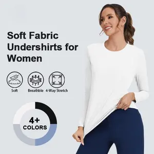 Long Sleeve Undershirts for Women Stretch Crew Neck Undershirt Soft Skin-Friendly Fabric High-Elasticity Tee