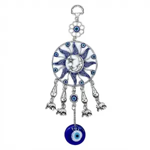 Celestial Evil Eye Wall Hanging — Sun &amp; Moon Protection Charm