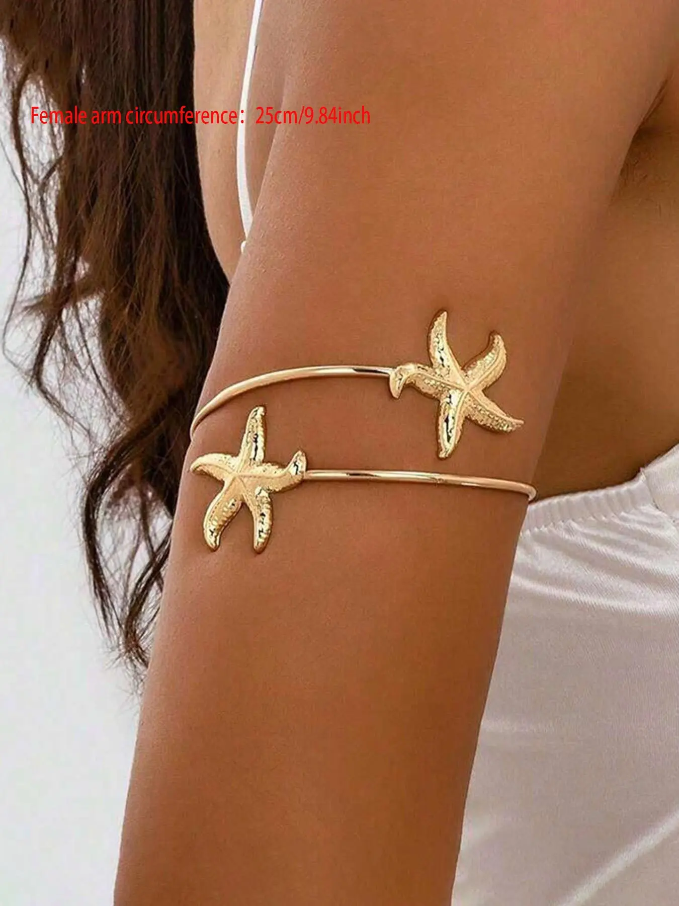 Boho Style Starfish Shape Arm Ring for Women, Versatile Open Bracelet for Beach Parties and Daily Wear, Fashionable Ocean Theme Jewelry, Aesthetic Jewelry, Summer Dainty Jewelry, Exquisite Trendy Bracelet