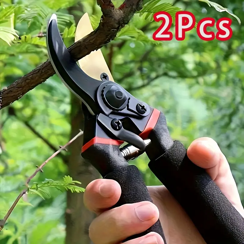 2pcs  Heavy-Duty SK5 Pruning Shears with Sharp Blades & Length Suitable for Gardens, Potted Plants, Houseplants, Lawn Care, Branch Trimming - Durable Gardening for Professional and Use-wk02